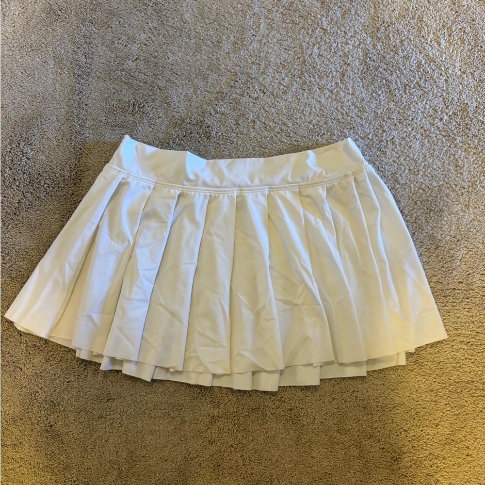 White Pleated Mini Skirt